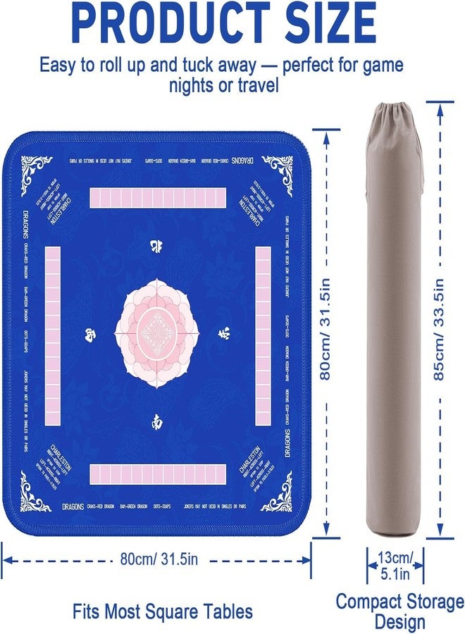 Kabeyoe Mahjong Mat for Table, 31.5''x31.5'' Mahjong Mat with Rules, Non-Slip, Noise Reduction, Waterproof, American Mahjong Tile Mat, Mahjong Mats with Carry Bag - Image 2